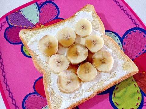 おやつトースト☆バナナとカッテージチーズのトースト